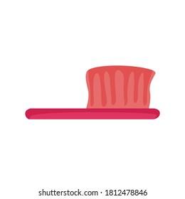 Pincel dental con diseño de iconos de pasta dental. Ilustración del cuidado de los adolescentes en estilo plano