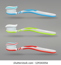 Toothbrush with tooth paste over it, eps10 vector illustration clip-art