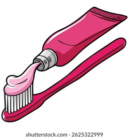 toothbrush toothpaste dental hygiene isolated vector illustration on white background