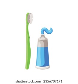 Toothbrush With Toothpaste Essential Hygiene Duo For Oral Care. Brush Away Plaque And Bacteria With The Toothbrush