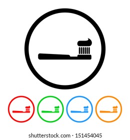 Toothbrush and Toothpaste Icon