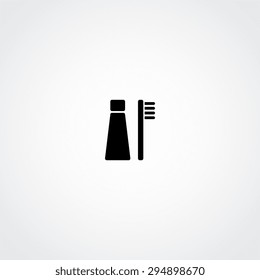 Toothbrush and toothpaste Icon