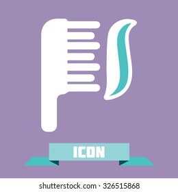 Toothbrush with toothpaste icon