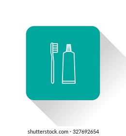 Toothbrush and toothpaste icon