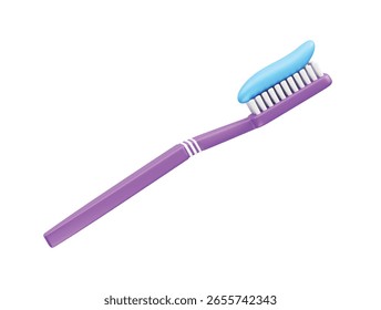 Cepillo de dientes con icono de pasta de dientes 3d ilustración de renderizado