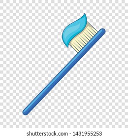 Toothbrush with toothpaste icon. Cartoon illustration of toothbrush with toothpaste vector icon for web