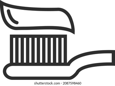 Cepillo de dientes con icono de pasta dental. Símbolo de cuidado dental