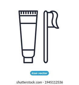 Zahnbürste und Zahnpasta Symbol. Zahnpasta-Symbolvorlage für grafische und Web-Design-Kollektion, Vektorgrafik