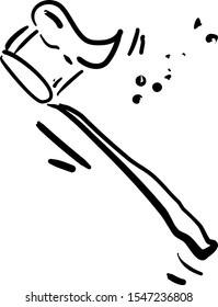 Toothbrush and toothpaste icon. Dentistry. Hand-drawn