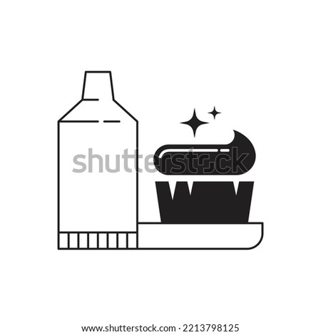 Toothbrush with toothpaste icon design. isolated on white background. vector illustration