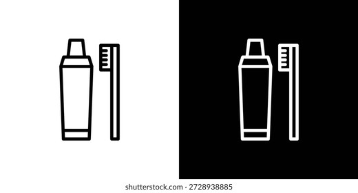 Escova de dentes e ícone de pasta de dente gráfico, curso editável. Adequado para design de site, logotipo, aplicativo, modelo e ui ux.