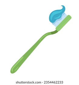 ícono de cepillo de dientes y pasta de dientes ilustración aislada