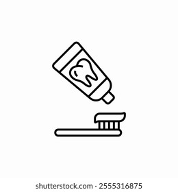 toothbrush toothpaste icon sign vector