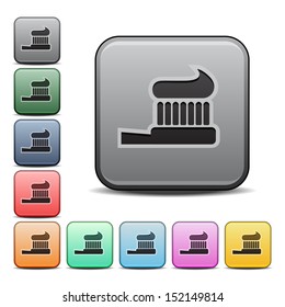 Toothbrush with Toothpaste Icon Square Vector Icon with Color Variations