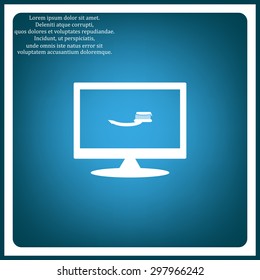 Toothbrush and Toothpaste. icon. vector design