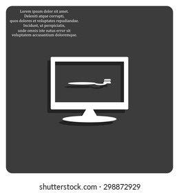 Toothbrush and Toothpaste. icon. vector design