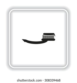 Toothbrush and Toothpaste. icon. vector design