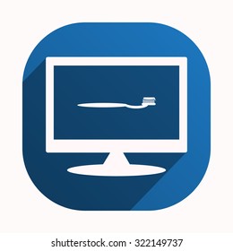 Toothbrush and Toothpaste. icon. vector design