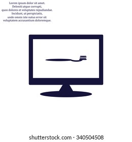 Toothbrush and Toothpaste. icon. vector design