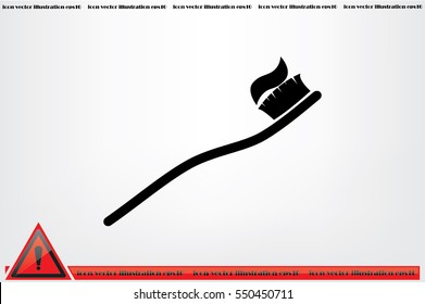 toothbrush toothpaste icon vector illustration EPS 10