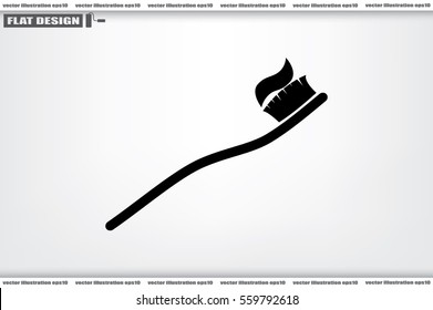 toothbrush toothpaste icon vector illustration EPS 10