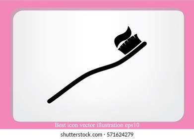 toothbrush toothpaste icon vector illustration 