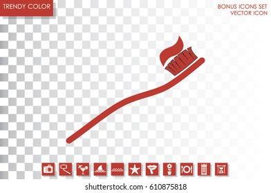 toothbrush toothpaste icon vector illustration EPS 10