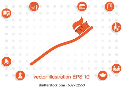 toothbrush toothpaste icon vector illustration EPS 10
