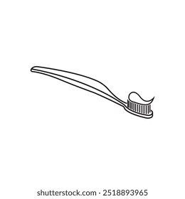Icono del cepillo de dientes y de la pasta de dientes, diseño del logotipo del elemento