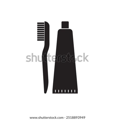 Toothbrush and toothpaste icon,element logo design