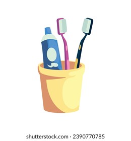 diseño de ilustración de cepillo de dientes y pasta dental