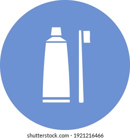 Toothbrush and toothpaste, illustration, vector on white background.
