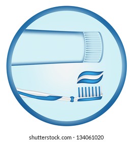 toothbrush,  toothpaste. mesh illustration