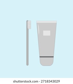 un cepillo de dientes con pasta de dientes sobre un fondo azul,