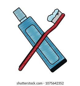 Toothbrush and toothpaste scribble