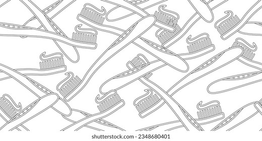 toothbrush and toothpaste seamless pattern