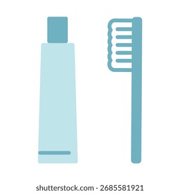 Toothbrush and toothpaste: Simple illustration