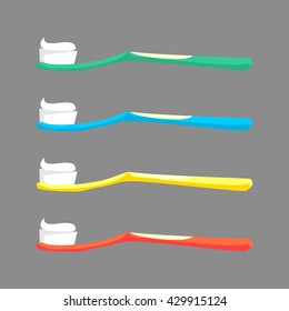 toothbrush and toothpaste vector