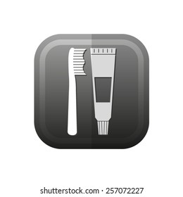 Toothbrush and toothpaste - vector icon, flat design