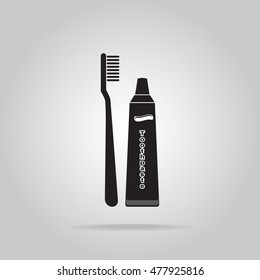 Toothbrush and Tube of Toothpaste icon