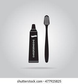 Toothbrush and Tube of Toothpaste icon