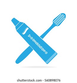Toothbrush and Tube of Toothpaste icon