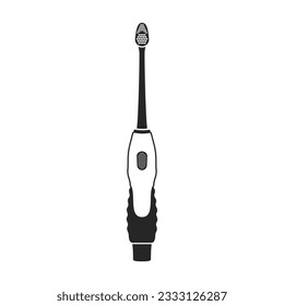 Zahnbürste, Vektorschwarz Symbol. Vektorgrafik: elektrische Bürste auf weißem Hintergrund. Isolierte schwarze Illustrationssymbol einer elektrischen Zahnbürste .