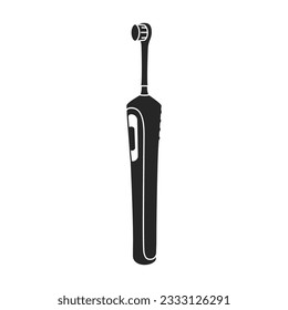 Zahnbürste, Vektorschwarz Symbol. Vektorgrafik: elektrische Bürste auf weißem Hintergrund. Isolierte schwarze Illustrationssymbol einer elektrischen Zahnbürste .