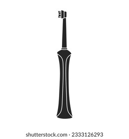 Toothbrush vector black icon. Vector illustration electric brush on white background. Isolated black illustration icon of electric toothbrush .