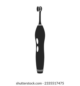 Zahnbürste, Vektorschwarz Symbol. Vektorgrafik: elektrische Bürste auf weißem Hintergrund. Isolierte schwarze Illustrationssymbol einer elektrischen Zahnbürste .