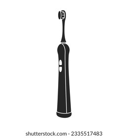 Toothbrush vector black icon. Vector illustration electric brush on white background. Isolated black illustration icon of electric toothbrush .