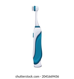 Toothbrush vector cartoon icon. Vector illustration electric brush on white background. Isolated cartoon illustration icon of electric toothbrush .