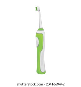 Icono de la caricatura vectorial de cepillo de dientes. Pincel eléctrico de ilustración vectorial sobre fondo blanco. Icono de ilustración de caricatura aislada de cepillo de dientes eléctrico .