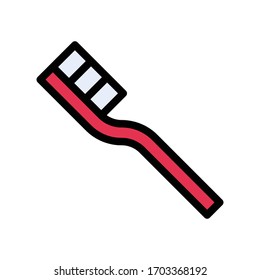 toothbrush vector flat color icon 